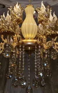 دو عدد لوستر برنجی ده شعله (یکجفت)