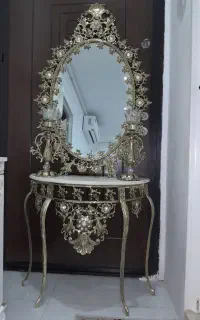 فروش اینه و کنسول و شمعدان برنزی در حد نو
