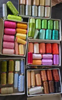 همه رنگ نخ گلدوزی