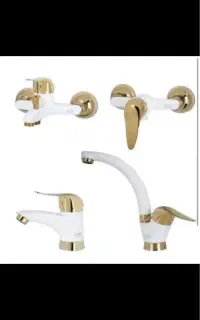 شیرالات سفید طلایی ست ۴ تکه