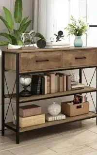 کنسول ترکیب چوب و فلز