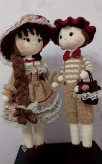 عروسک بافتنی دختر و پسر