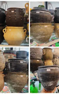 کوزه خمره گلدان سفالینه پتینه گلدان پتینه ای