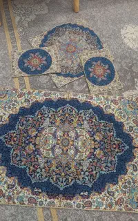 ترمه چهار تیکه فیروزه ای