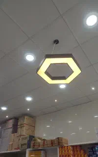 لوستر آویزی شش ضلعی سه حالته