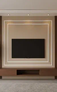 طراحی و اجرای تی وی وال قاب بندی  نئوکلاسیکtv wall