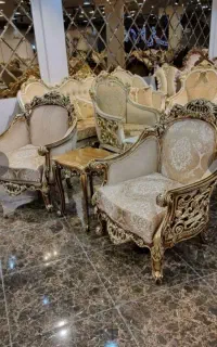 مبلمان کلاسیک نایس ورق طلا