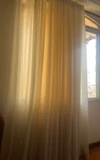 پرده اماده حریر بافت دار و کتان گارنت