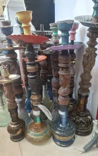 قلیون مزدار شده برچسب خورده چوب گردو