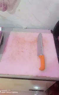 چاقو سر آشپز 50 سانتی  حیدری اصل.و تخته کار
