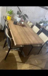 فروش میز ام دی اف ۲ لایه با پایه فلزی سنگین وصندلی
