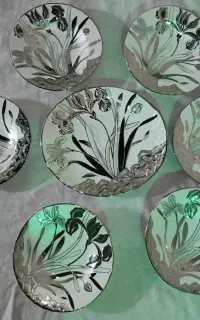 ظرف 7 پارچه گل نقره ای