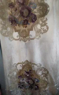 دو عدد والان پرده ترک گلدوزی شده