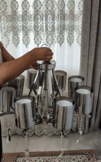 لوستر استیل  هشت شاخه