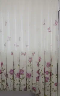پرده حریر طرح دار