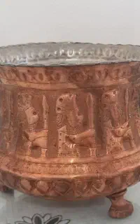 ظرف مسی تزئینی قلم کاری