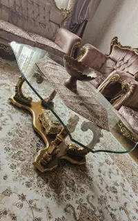 میز جلومبلی استیل و دو عدد عسلی