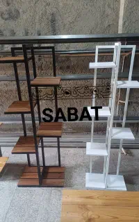 تولیدی استند گل و گلدان چند طبقه فلزی چوبی نیمکت