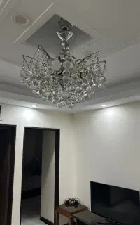 لوستر ۱۰شعله برنجی ابکاری کروم
