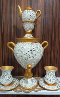 سماور و قوری آینه کاری شده