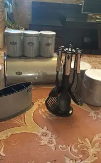 سری حبوبات آشپزخانه و ست کفگیر و پاسماوری