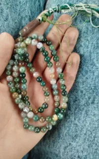 تسبیح عقیق خزه ای