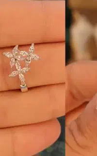 گوشواره گل جواهری انتیک