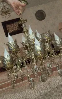 لوستر اصل برنز ۶ شاخه ۱۲تا شعله چهاره عباسی