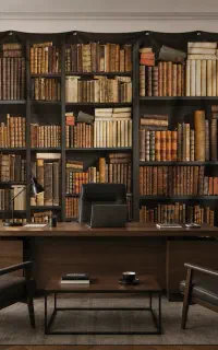 بکدراپ پارچه‌ای طرح کتابخانه - ۲×۲/۵ - قابل شستشو