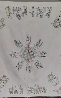 دیواری قاجاری انتیک سوزن دوزی شده