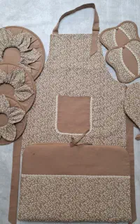 سرویس آشپزخانه پارچه ای ۹ تکه کتان نخ