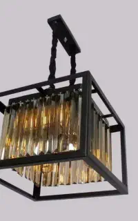 نو آکبند لوستر کریستالی 5 پنج شعله کاردی مربع