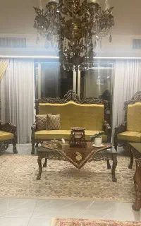 مبلمان صنیعی کار دست چوب گردو