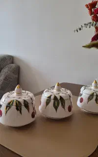 قندان سرامیکی دست ساز طلاکوب