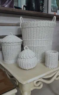 ست سفید حصیری