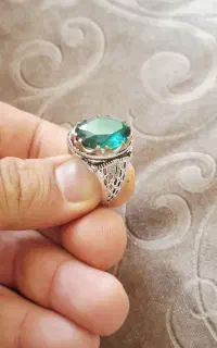 انگشتر نقره کوارتز سبز