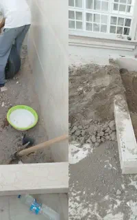 احیا کردن باغچه  و نصب شید پارچه های سبز