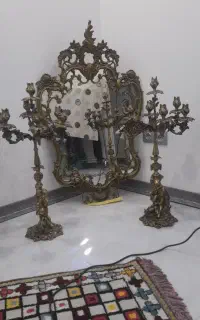 اینه وشمع دان برنز