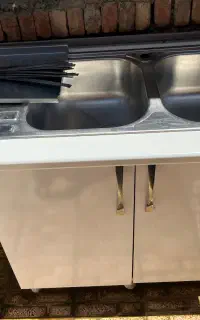 سینک دوطرفه همراه کابینت