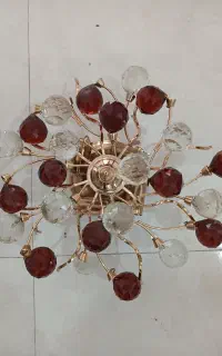 دو عدد لوستر کریستالی سقفی