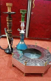 2عدد قلیون سپاپی وچوبی« منقل استیل پایه مس اصل