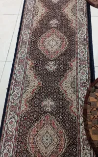 فرش کناره ۵ متر ماهی سرمه ای سالم کار کردهعرض ۶۰