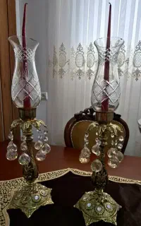 جفت شمعدان برنزی