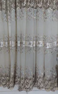 پرده حریر گیپور دار