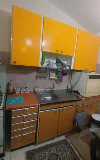 کابینت فلز و ام دی اف همراه با سینک