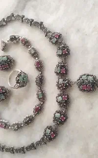 سرویس نقره سیاه قلم سنگین وزن قدیمی