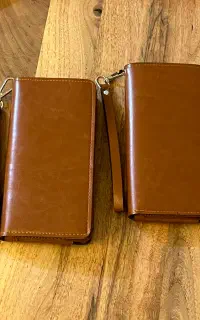 کیف پول مشکی و قهوه ای سه عدد کاملا نو