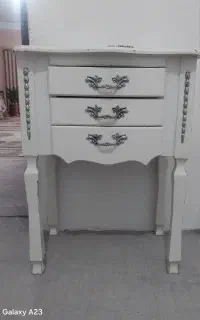 میز تلفن سه کشو تمام چوب