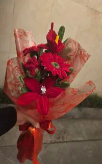 دسته گل قرمز