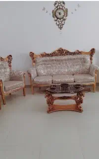مبل شیک ونو استیل نه نفره با میز وعسلی